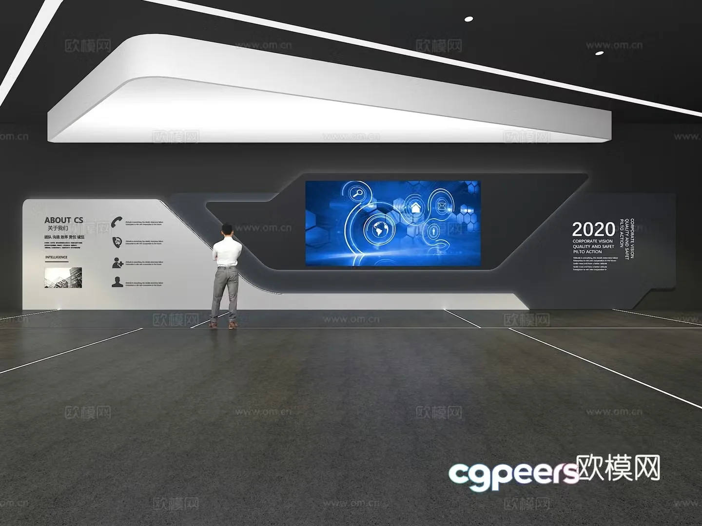 Cultural wall Corporate culture wall Display wall Theme wall Exhibition hall Campus culture Corridor 3D model
