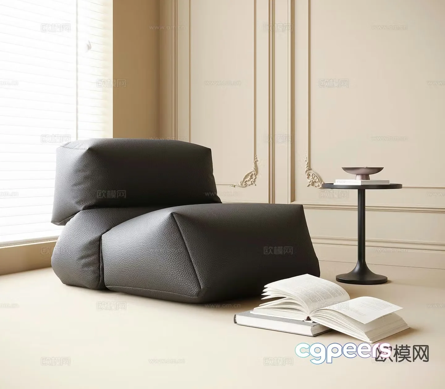 Italian style lazy sofa 3d model