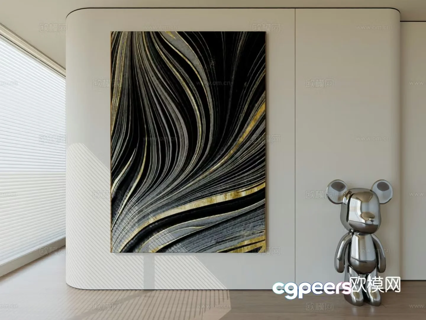 Modern minimalist hanging painting abstract art hanging painting 3d model