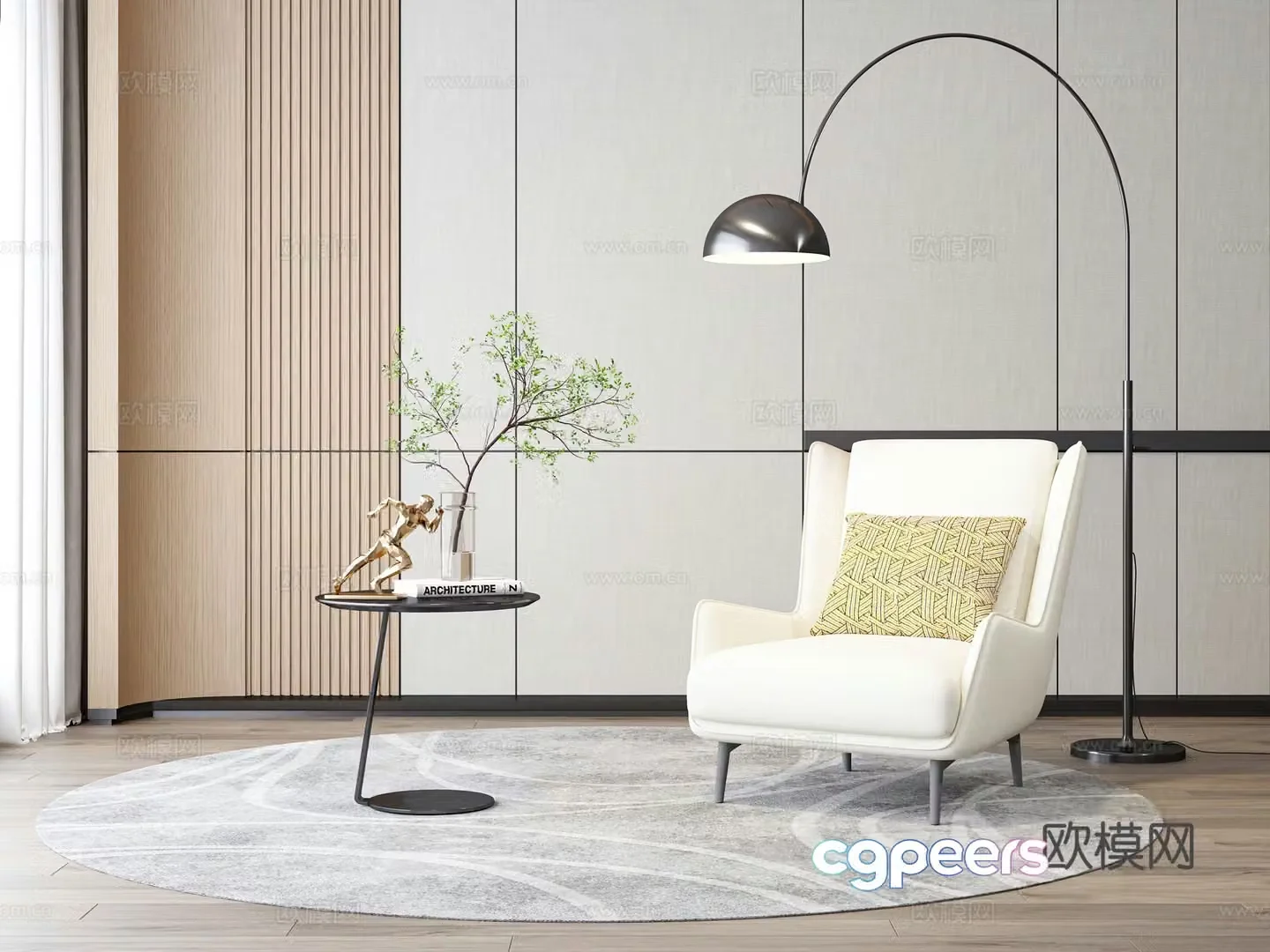 Single chair leisure chair 3d model