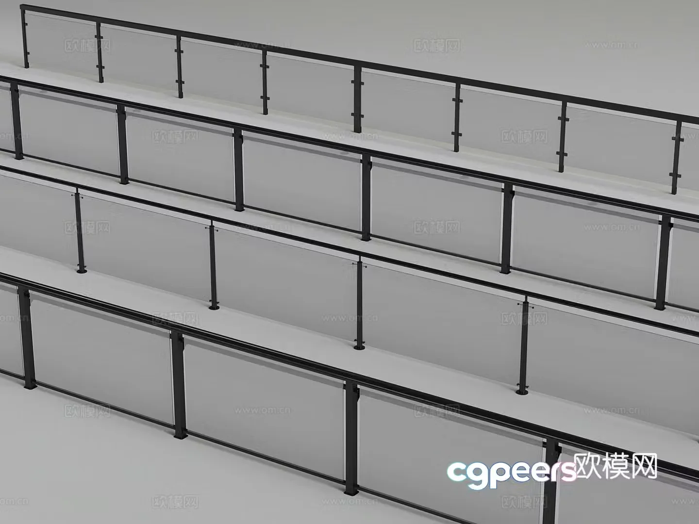 Modern railing 3d model