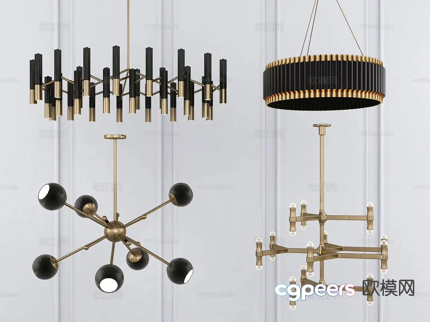 Nordic multi-head chandelier Octopus chandelier 3D model