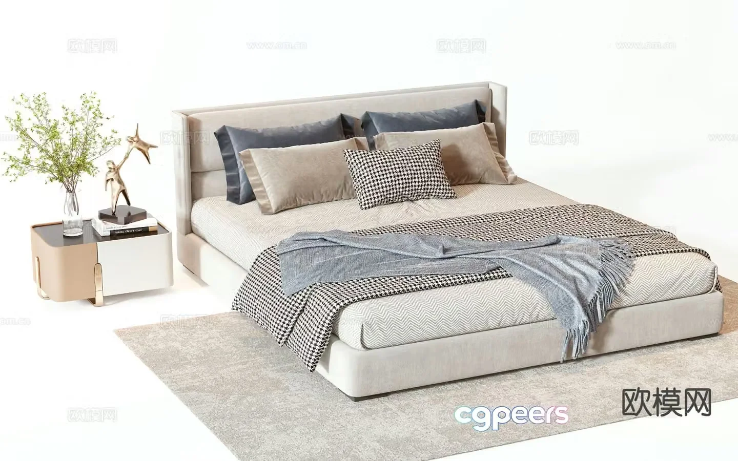 Double bed 3d model
