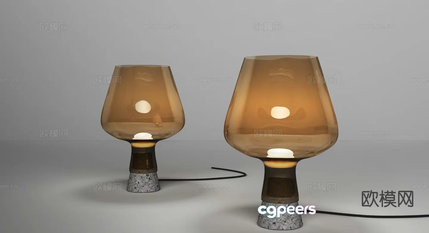 Modern glass table lamp 3d model