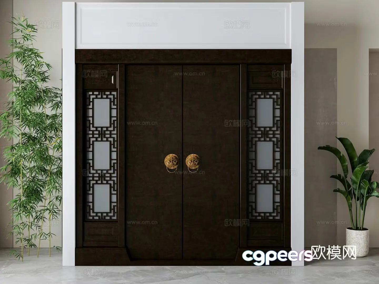 New Chinese double door 3D model
