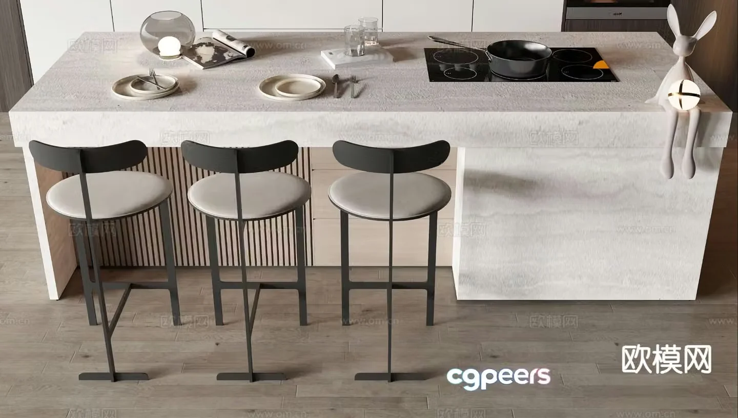 Modern bar bar chair 3d model