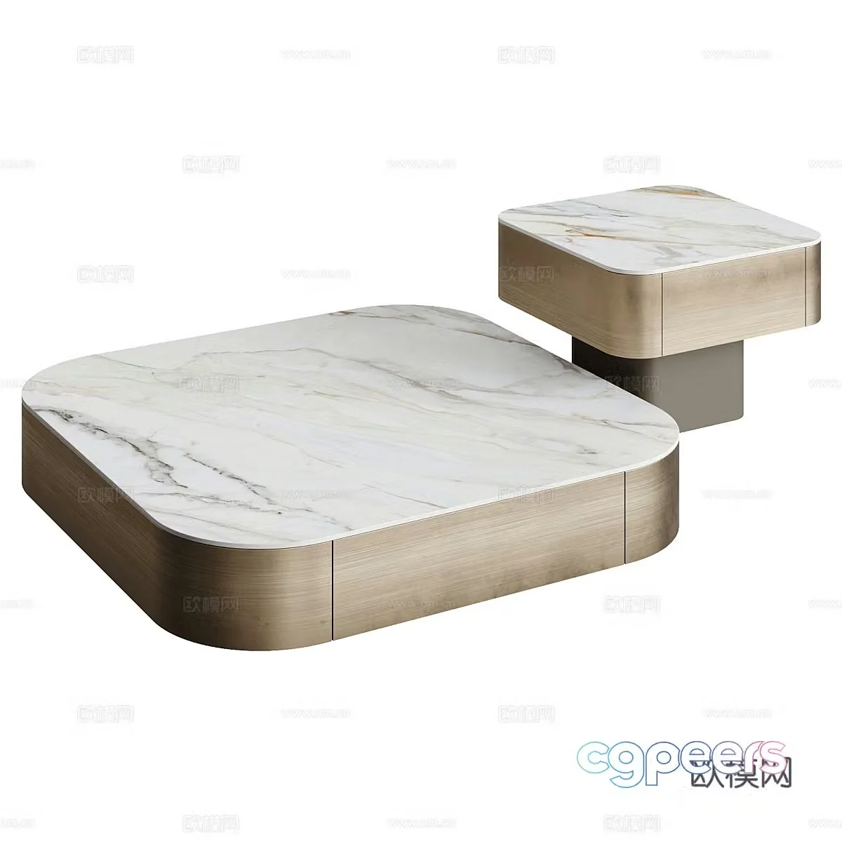 Modern Italian light luxury Ana Roque NORTH coffee table 3D model