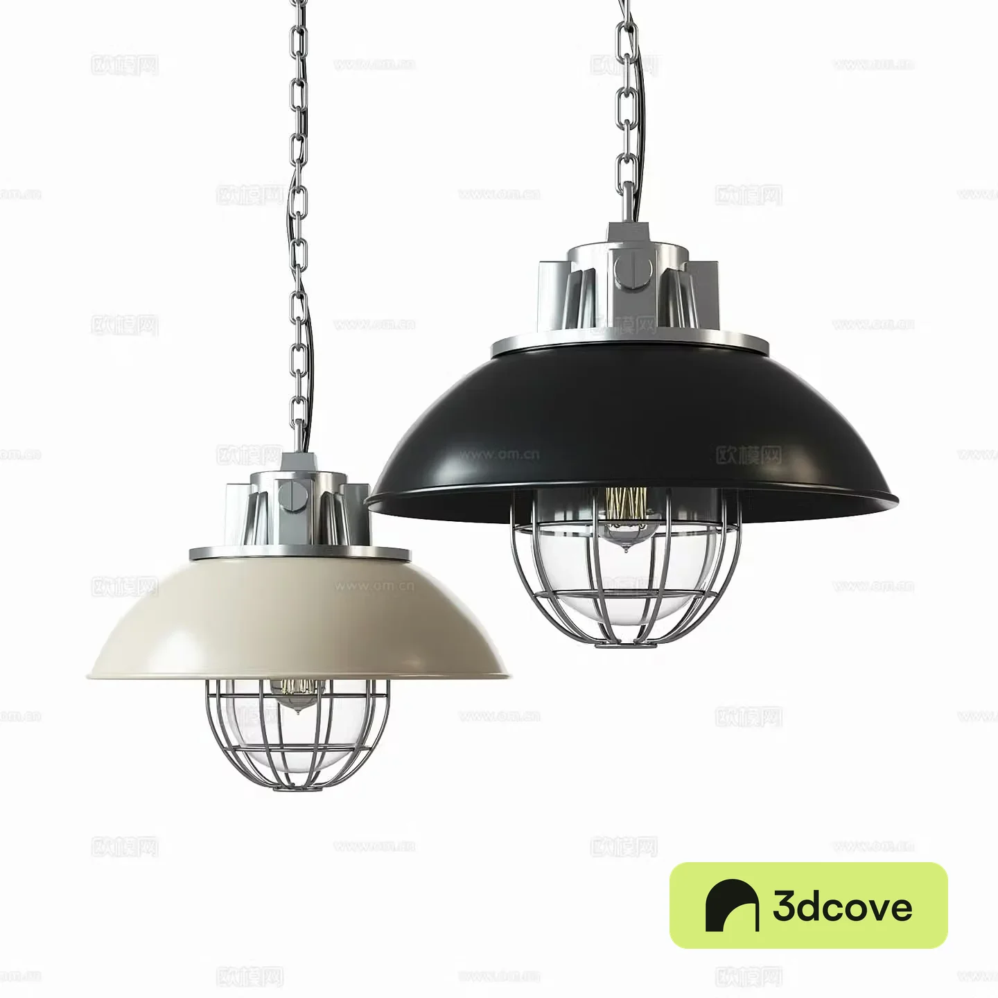 Industrial style metal chandeliers