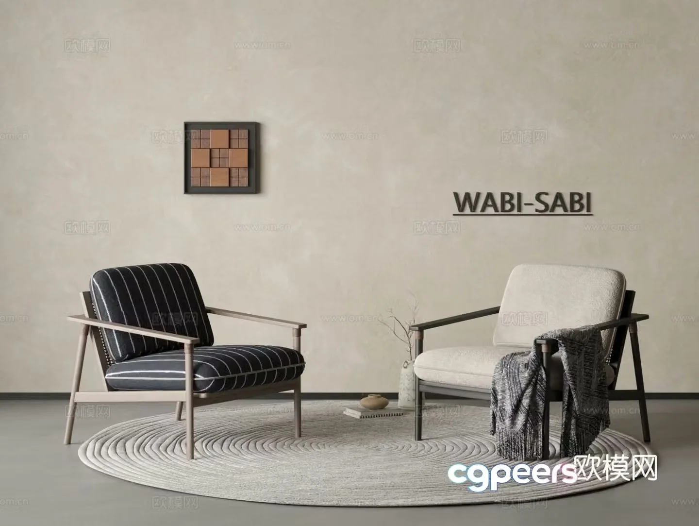 Leisure chair carpet single chair casual sofa hanging painting carpet 3d model