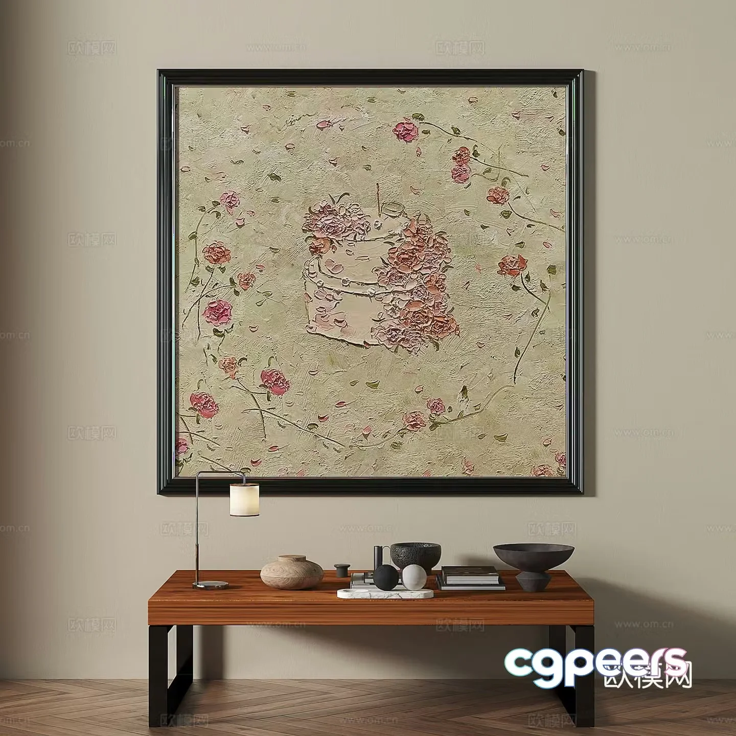 Modern medieval retro decorative painting 3d model