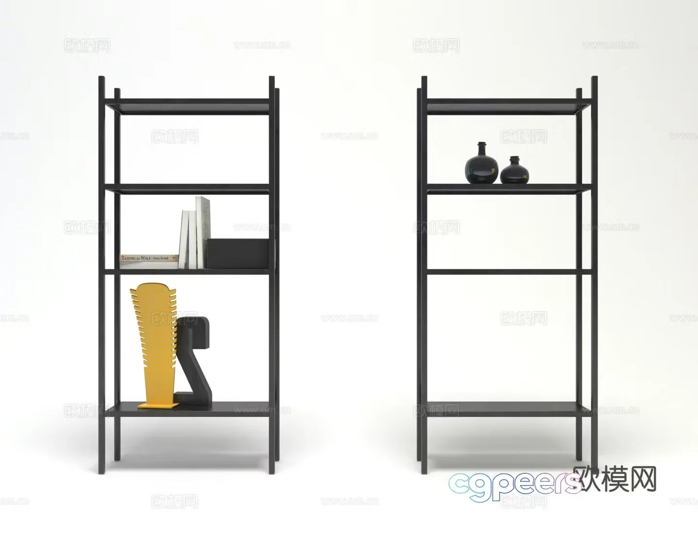 Modern minimalist metal shelf 3D model