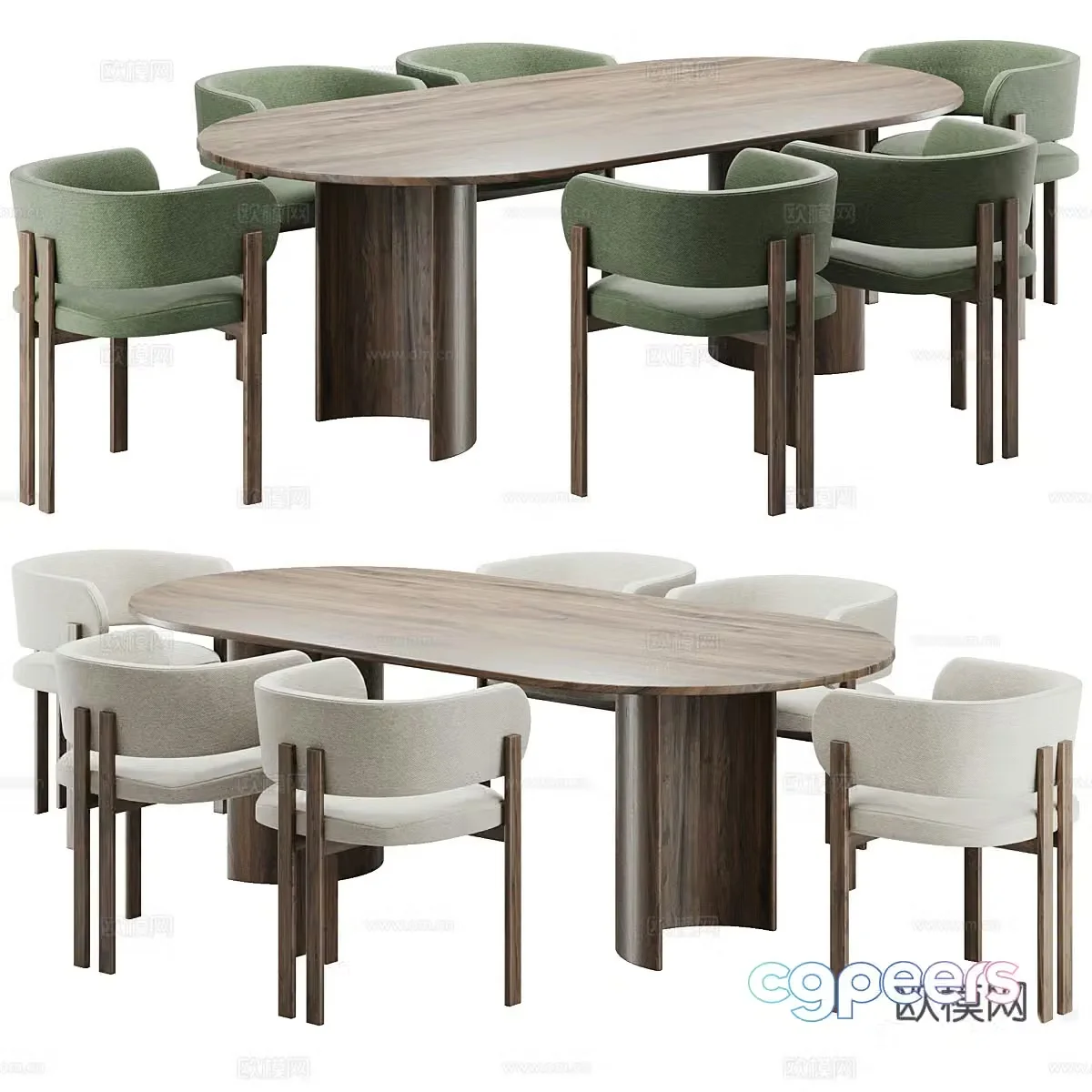 Modern Italian dining table and chair 3d model
