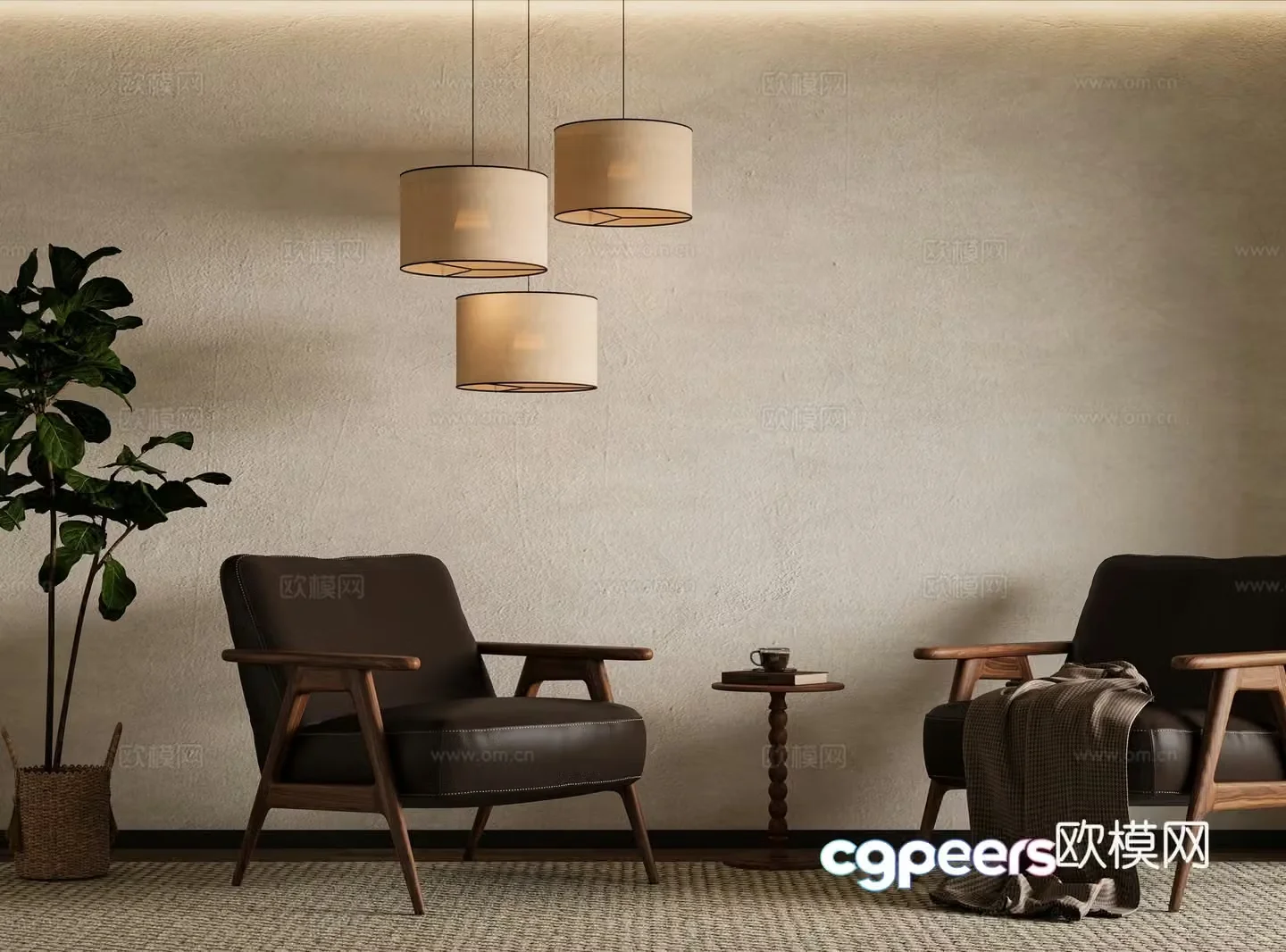 Wabi Sabi leisure chair sofa chair 3d model