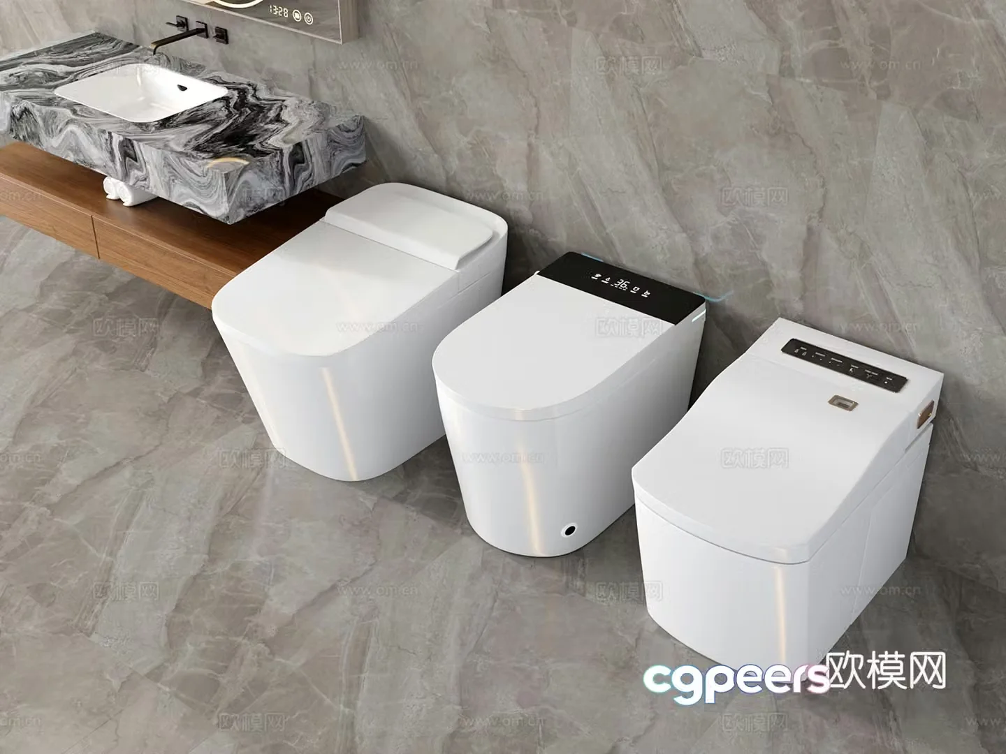 modern toilet toilet smart toilet 3d model