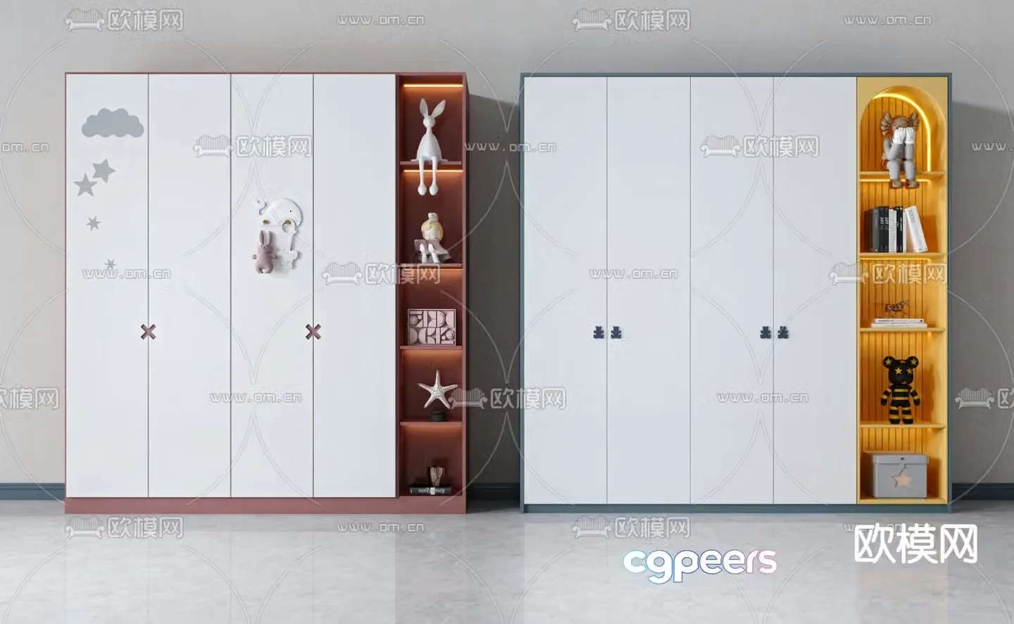Modern children’s wardrobe 3d model