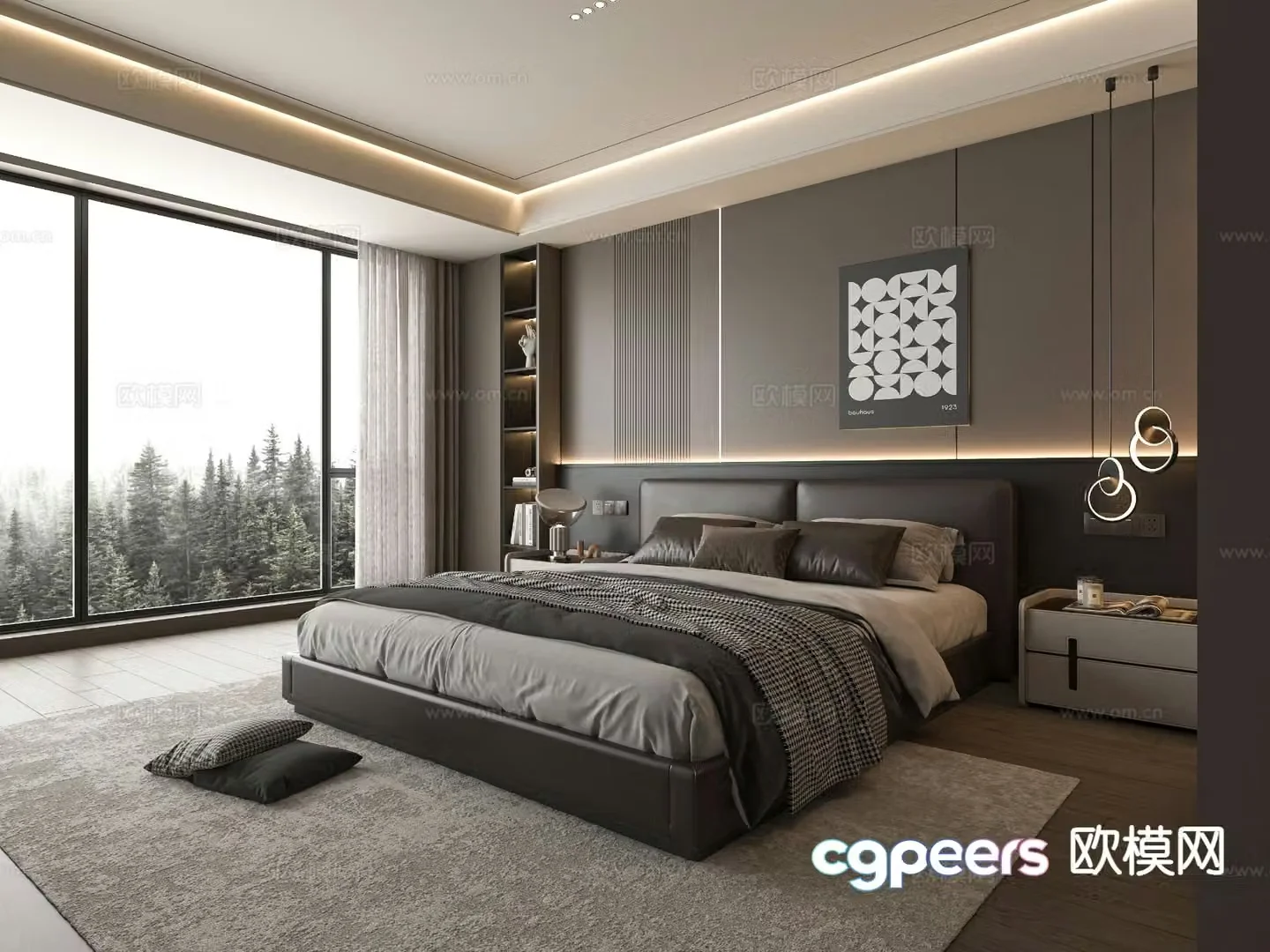 Modern bedroom master bedroom 3d model
