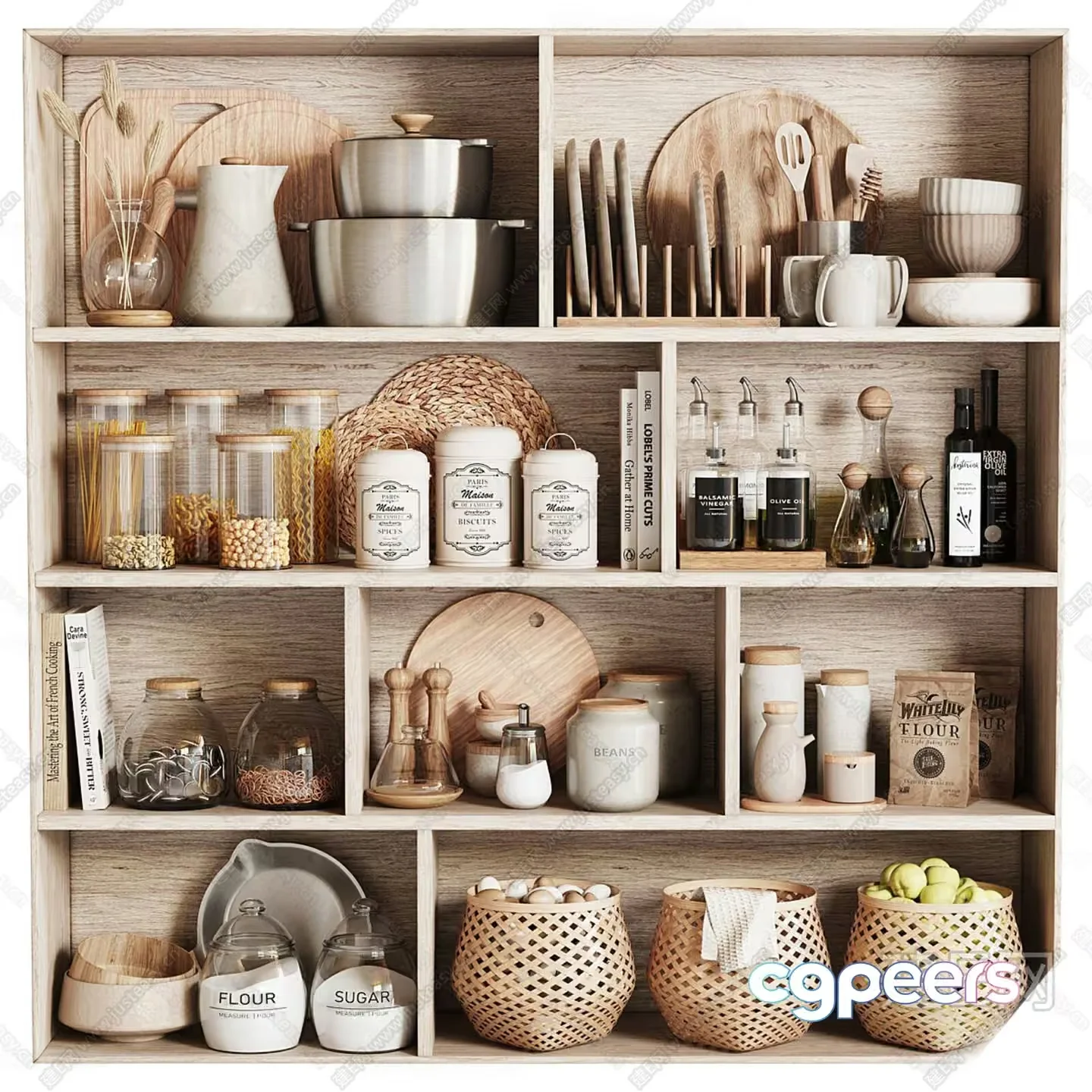 A Kitchen Shelf 3D Model – 23031 – CORONA Render