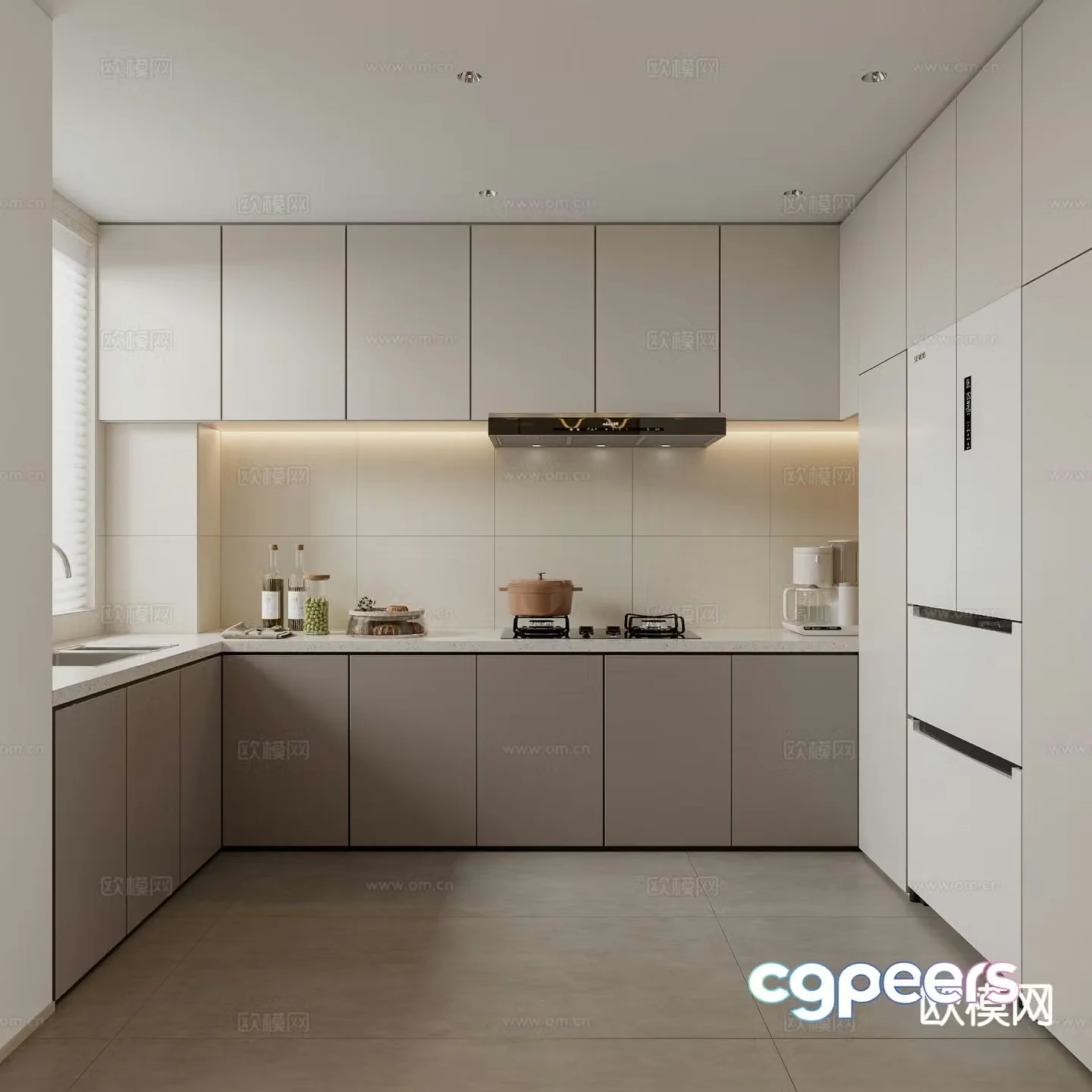 modern kitchen cabinet 3d model