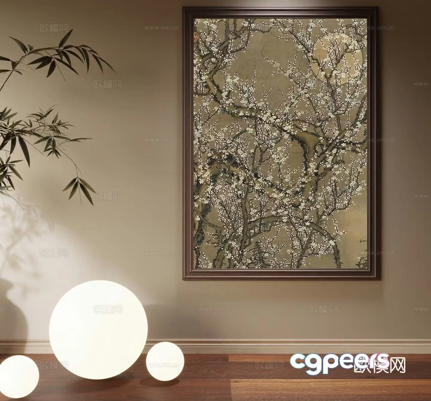 Medieval style decorative painting texture painting hanging painting 3D model