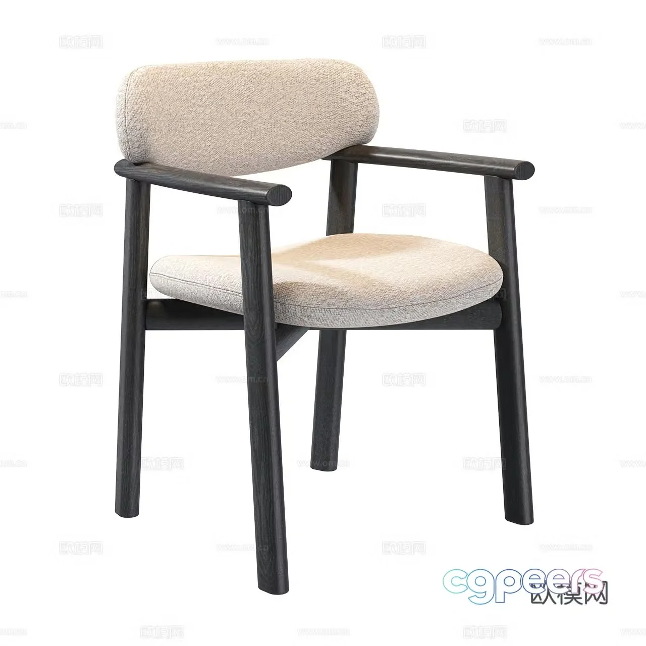Marelli medieval single chair armchair dining chair wooden chair cloth chair 3d model
