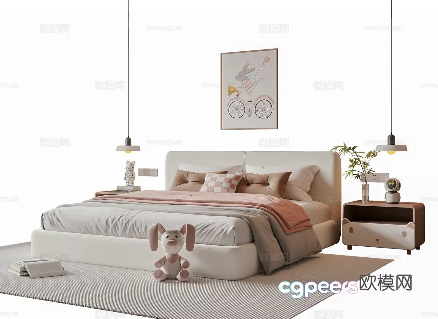 Modern children’s bed 3d model