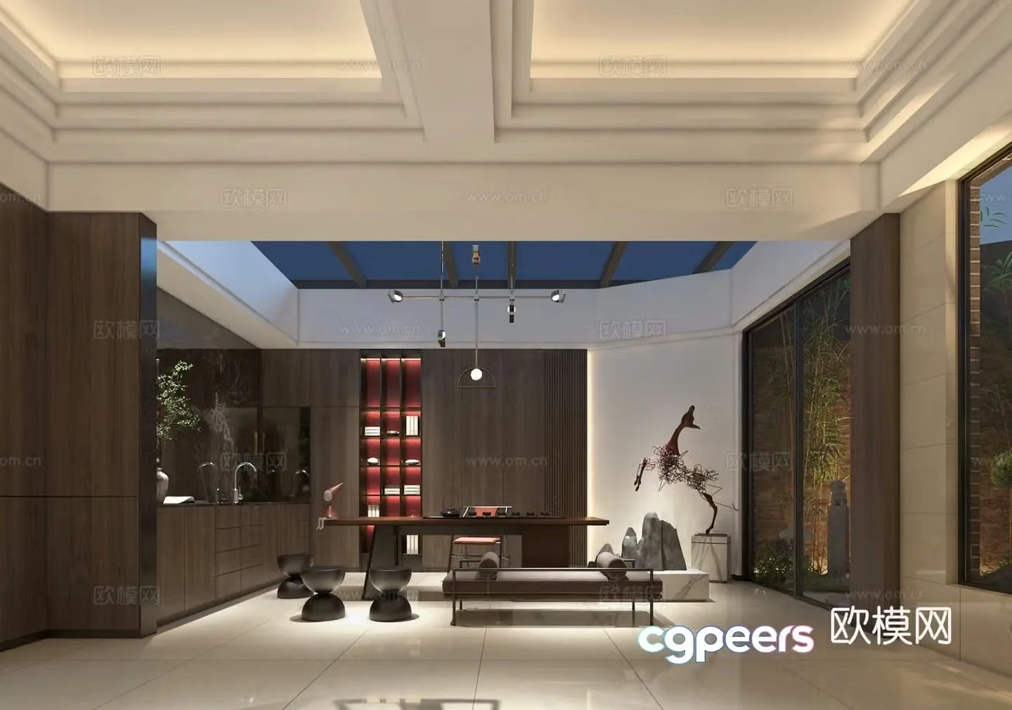 New Chinese tea room 3d model