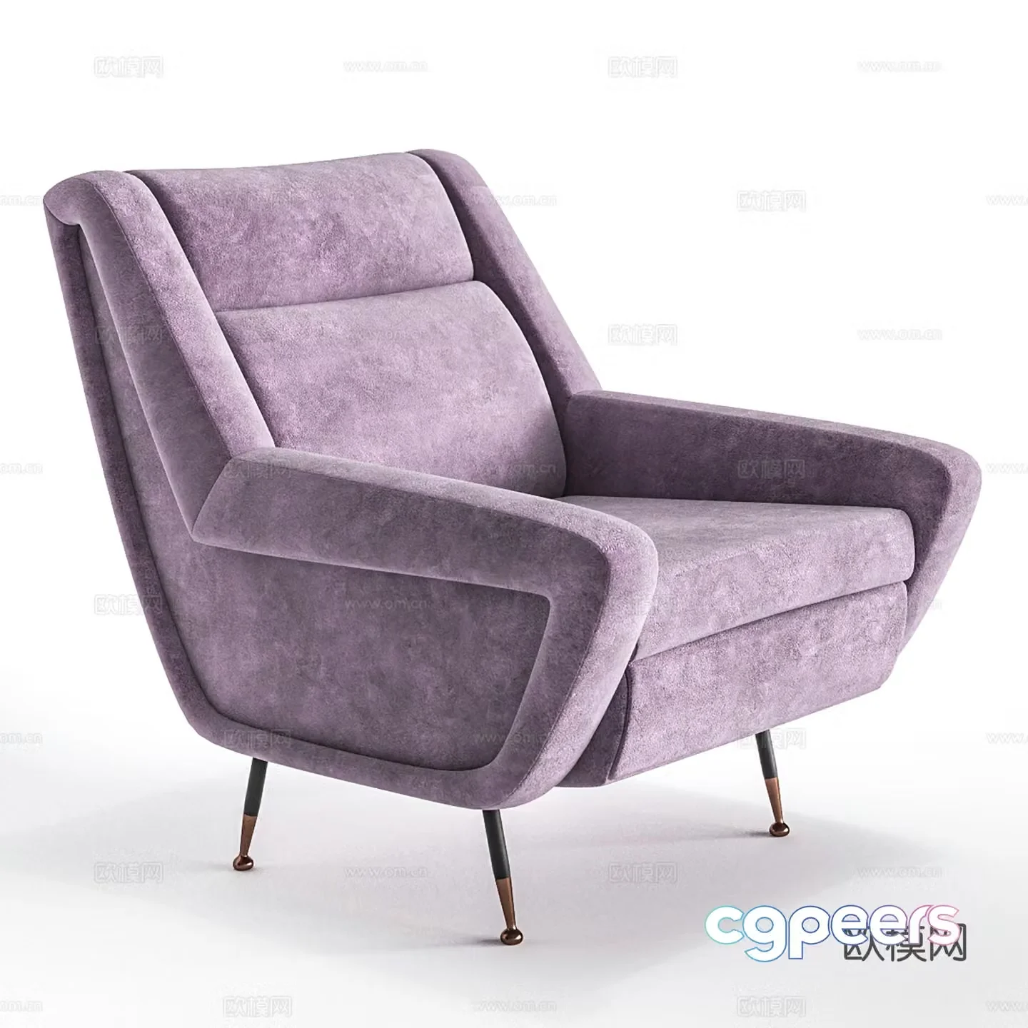 Modern leisure chair cloth chair book chair single chair 3d model