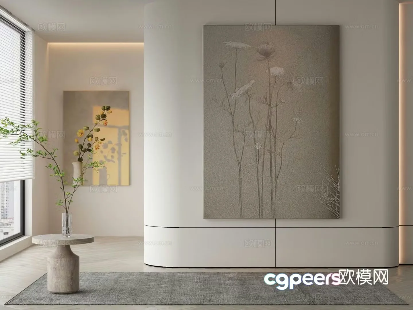 Modern decorative painting art painting hanging painting 3d model