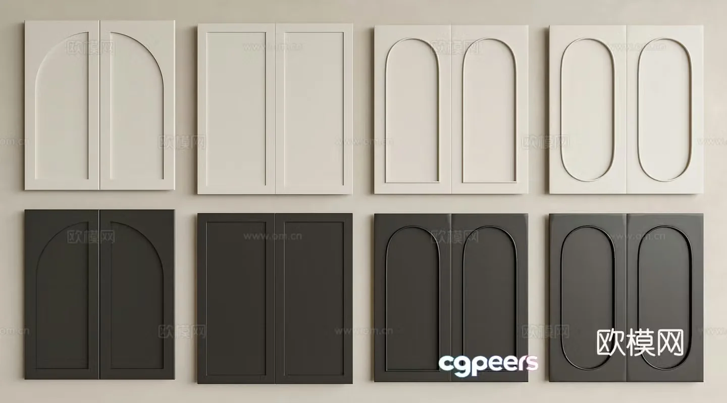 French mid-style cabinet door cabinet door cabinet door panel French cabinet door medieval fume door cream fume door 3D model