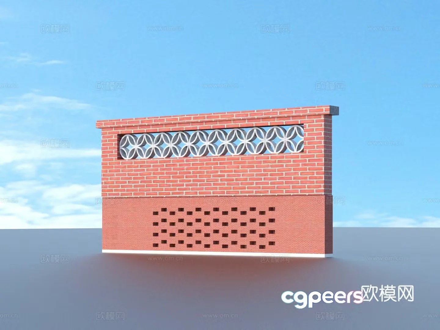 Brick wall Red brick wall Three-dimensional brick wall 3d model