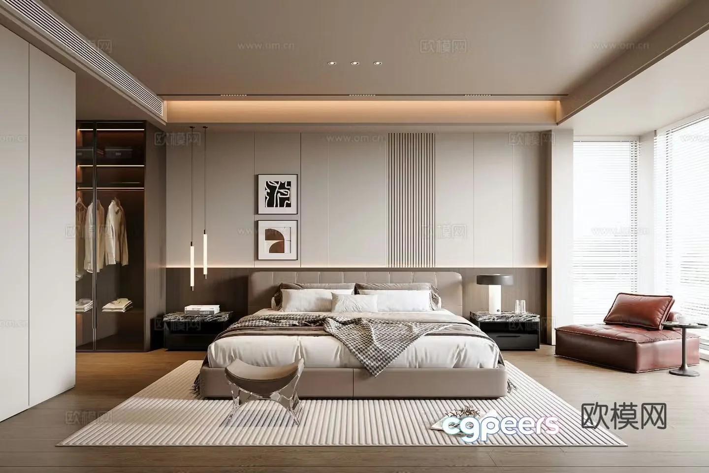Italian style bedroom master bedroom 3d model