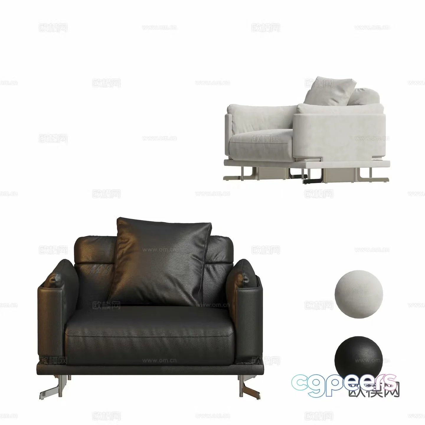 Single sofa leisure sofa 3d model