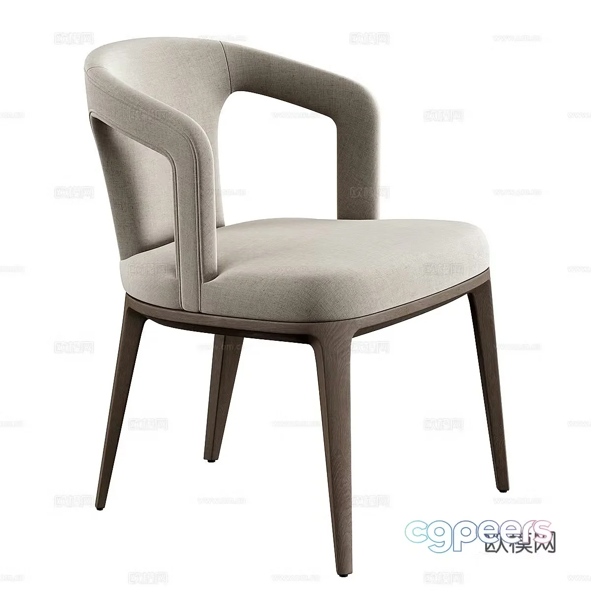 New Chinese style fabric chair 3D model