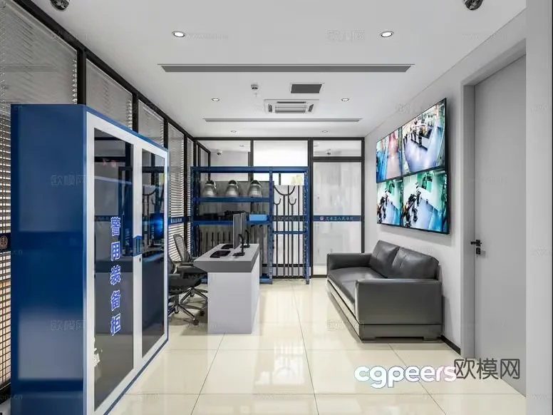 Modern Office Space 3D Model – 5374 – VRAY Render