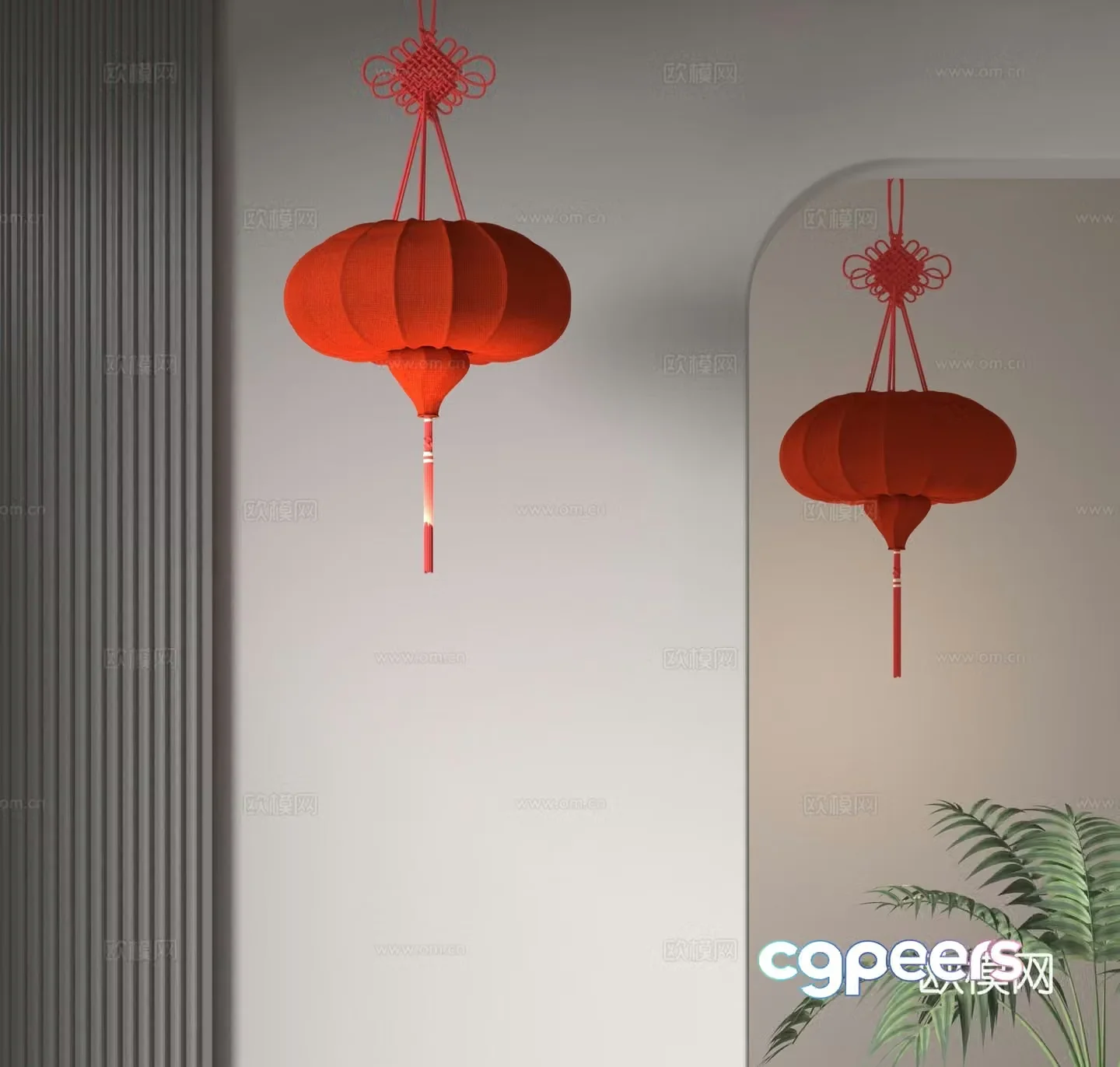 New Chinese red lantern 3D model