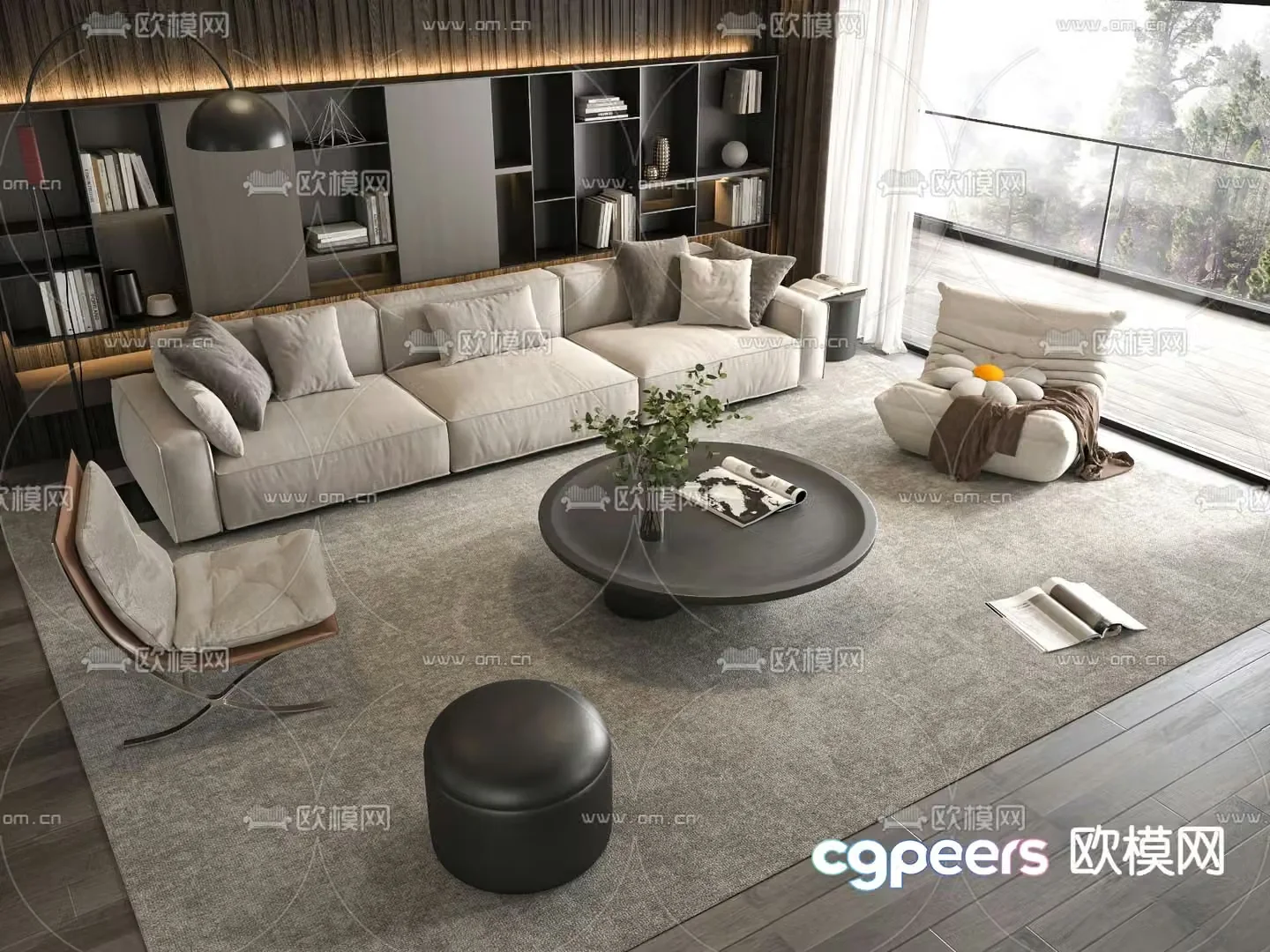 Modern sectional sofa 3d model