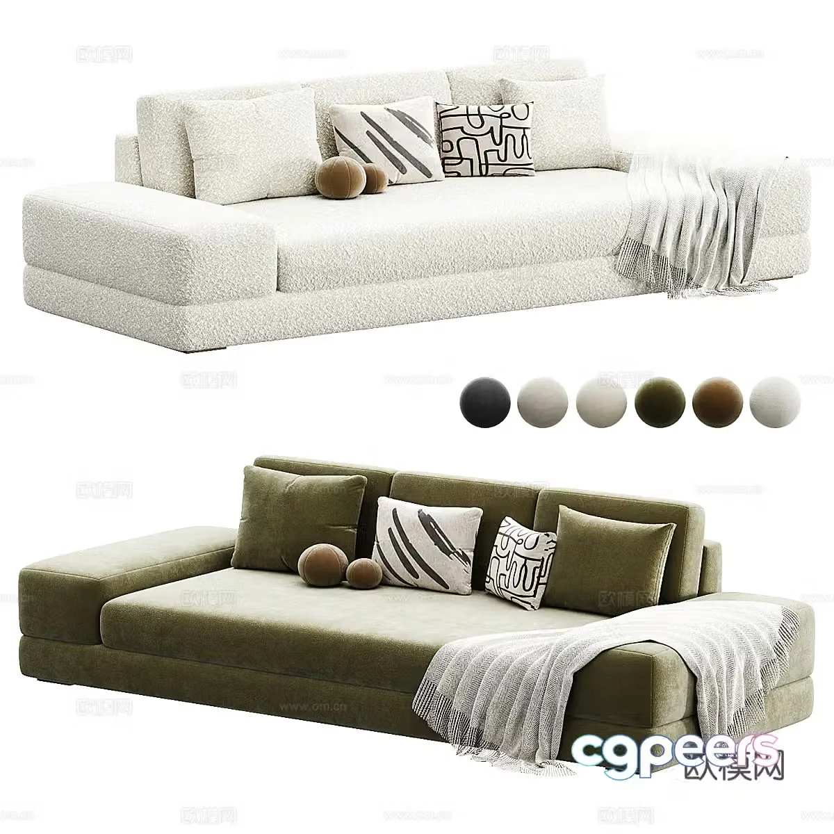 Modern Italian Silkban sofa 3d model