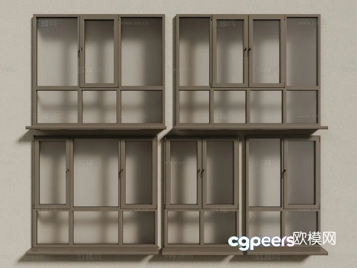 Modern windows aluminum alloy windows casement windows floor-to-ceiling windows 3d model