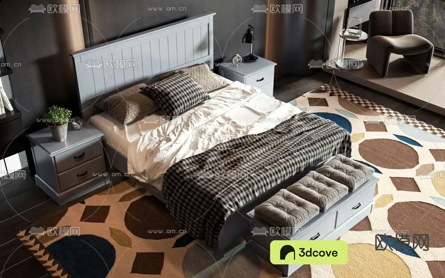 American double bed
