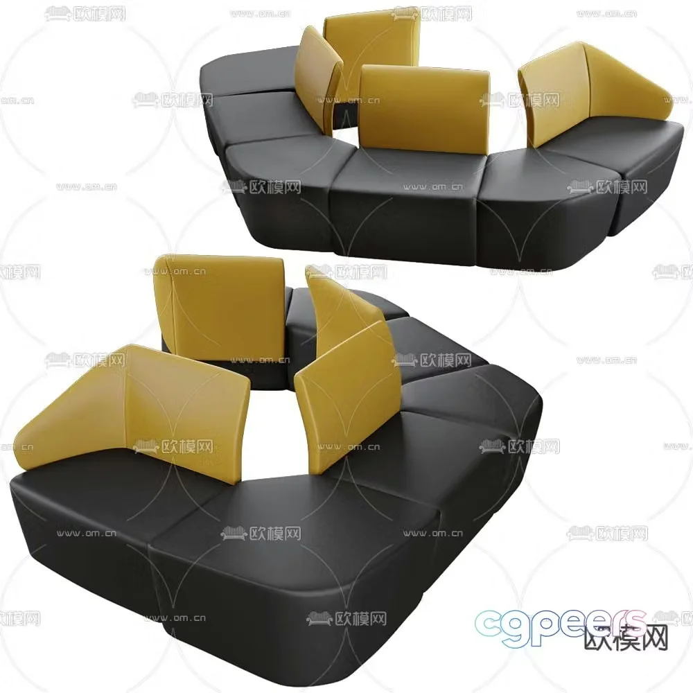 Sitlosophy special-shaped sofa lobby sofa 3d model