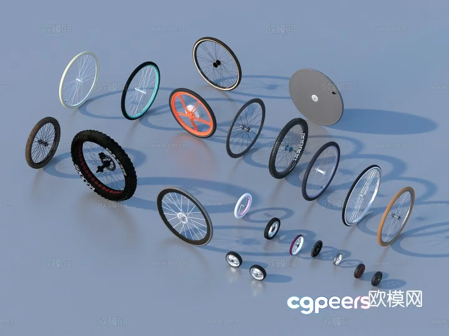 Wheels Wheels Bicycle Tires 3D Model