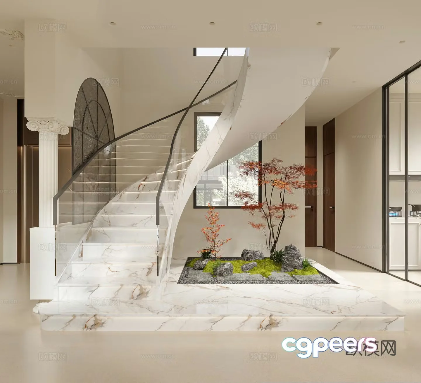 Modern stairwell 3d model