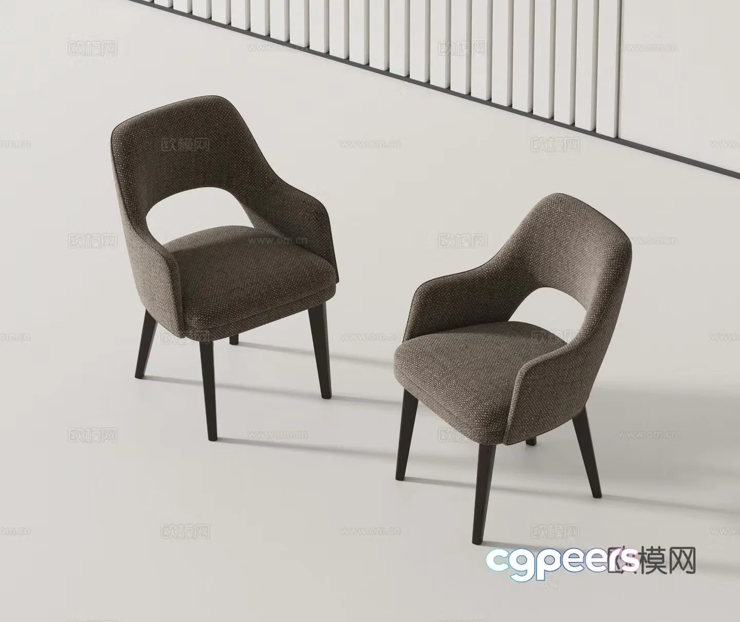 Modern dining chair single chair 3d model