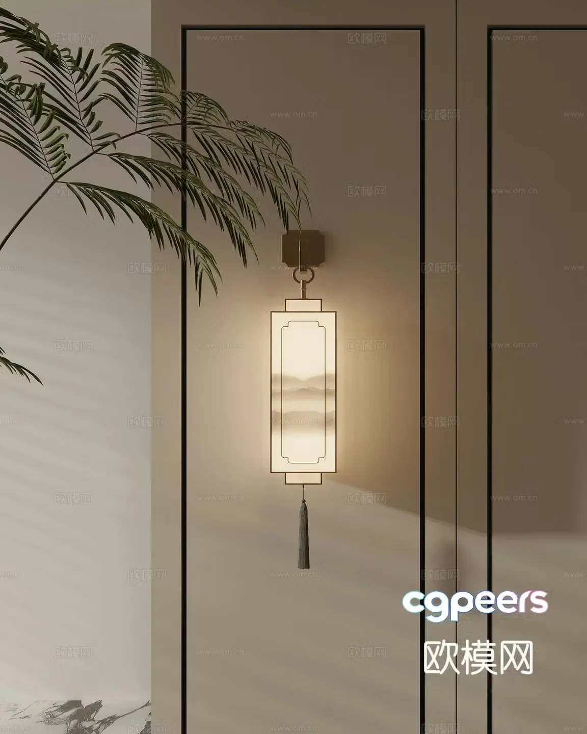 New Chinese wall light 3D model