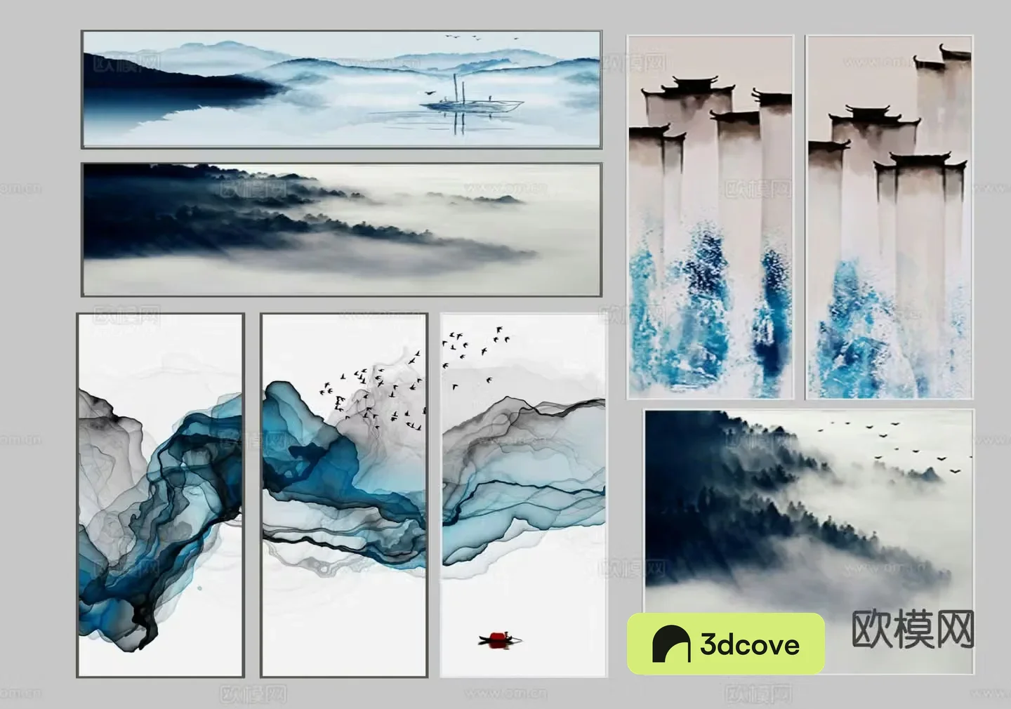 New Chinese style ink hanging painting landscape painting