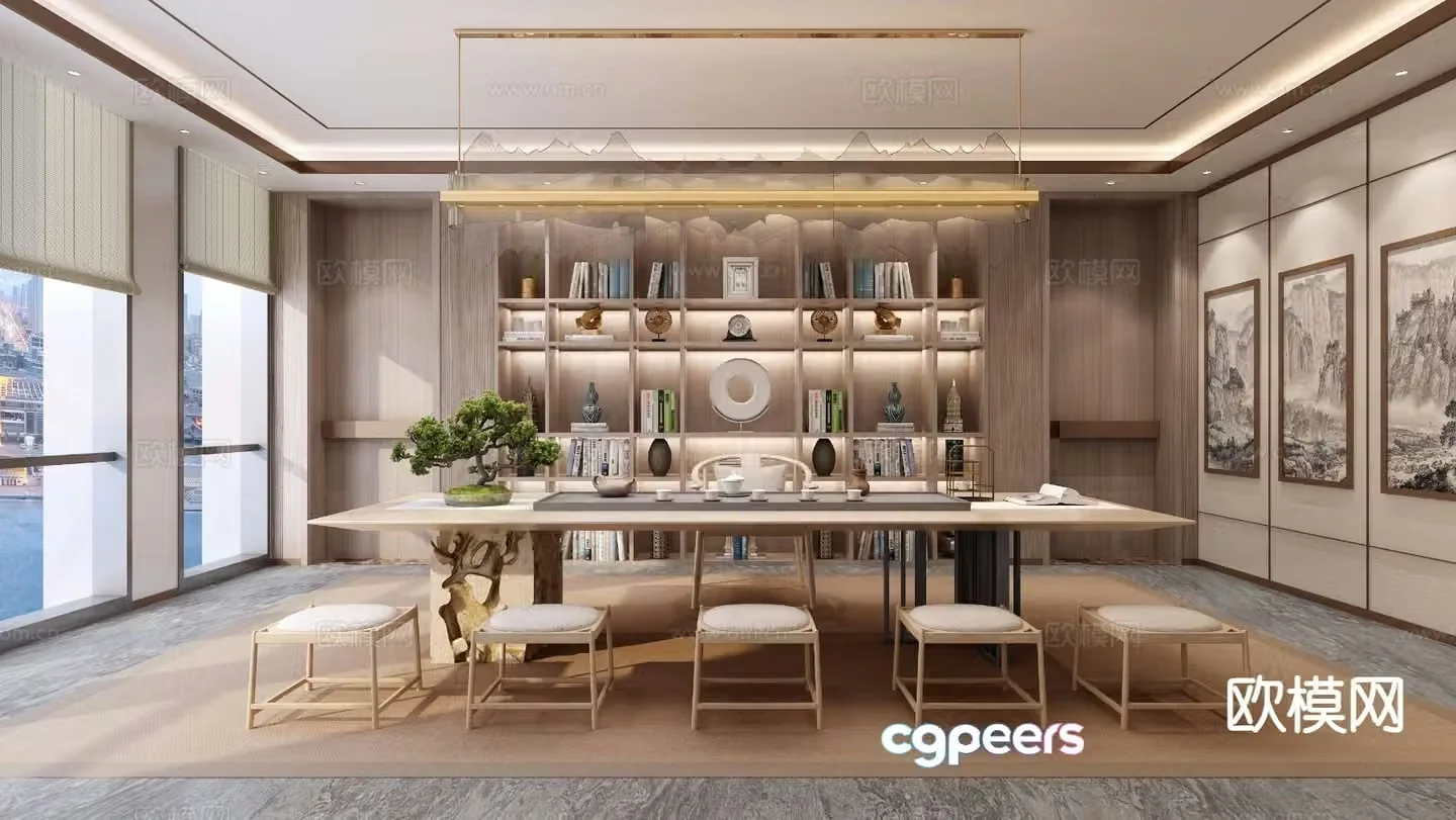 New Chinese tea room 3d model