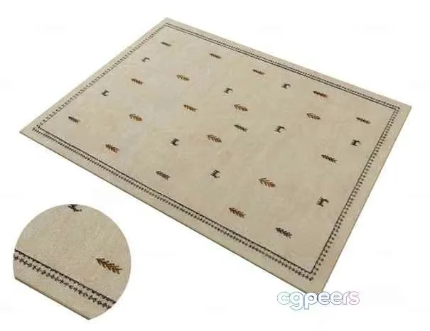 A Beige Rug With A Geometric Pattern 3D Model – 9700 – VRAY Render