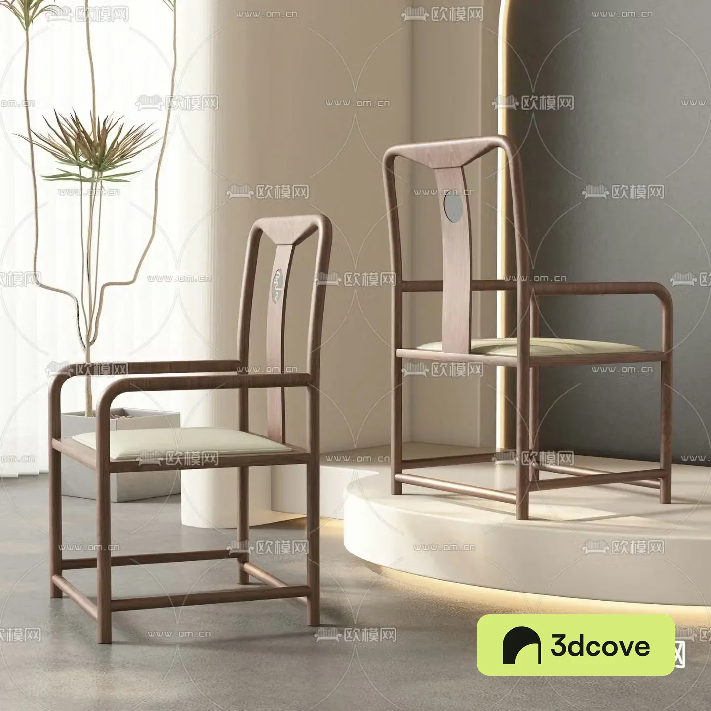 New Chinese style single chair leisure chair wooden chair