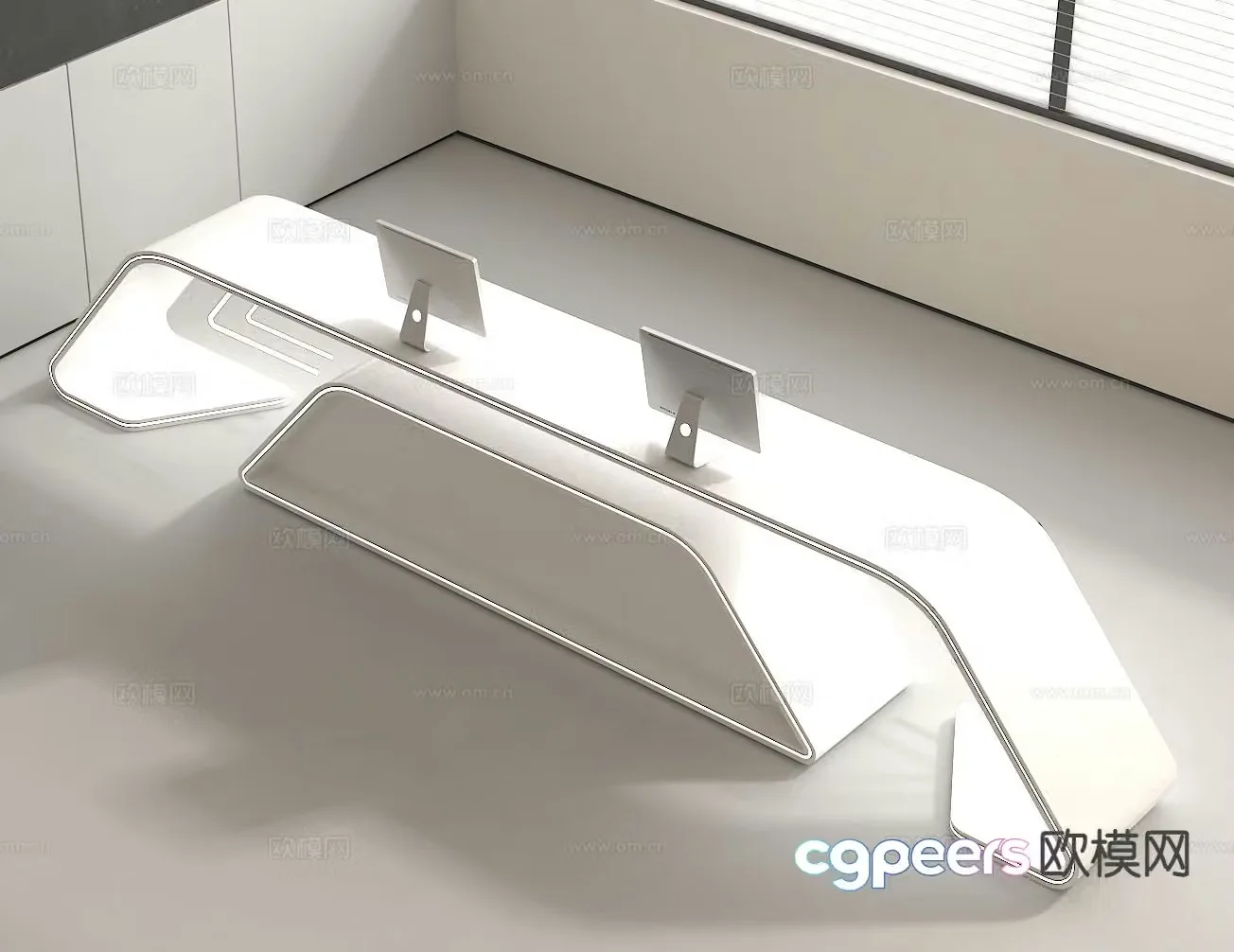 Front desk reception desk reception desk information desk 3d model