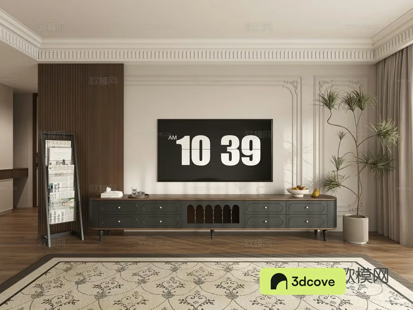 French TV background wall